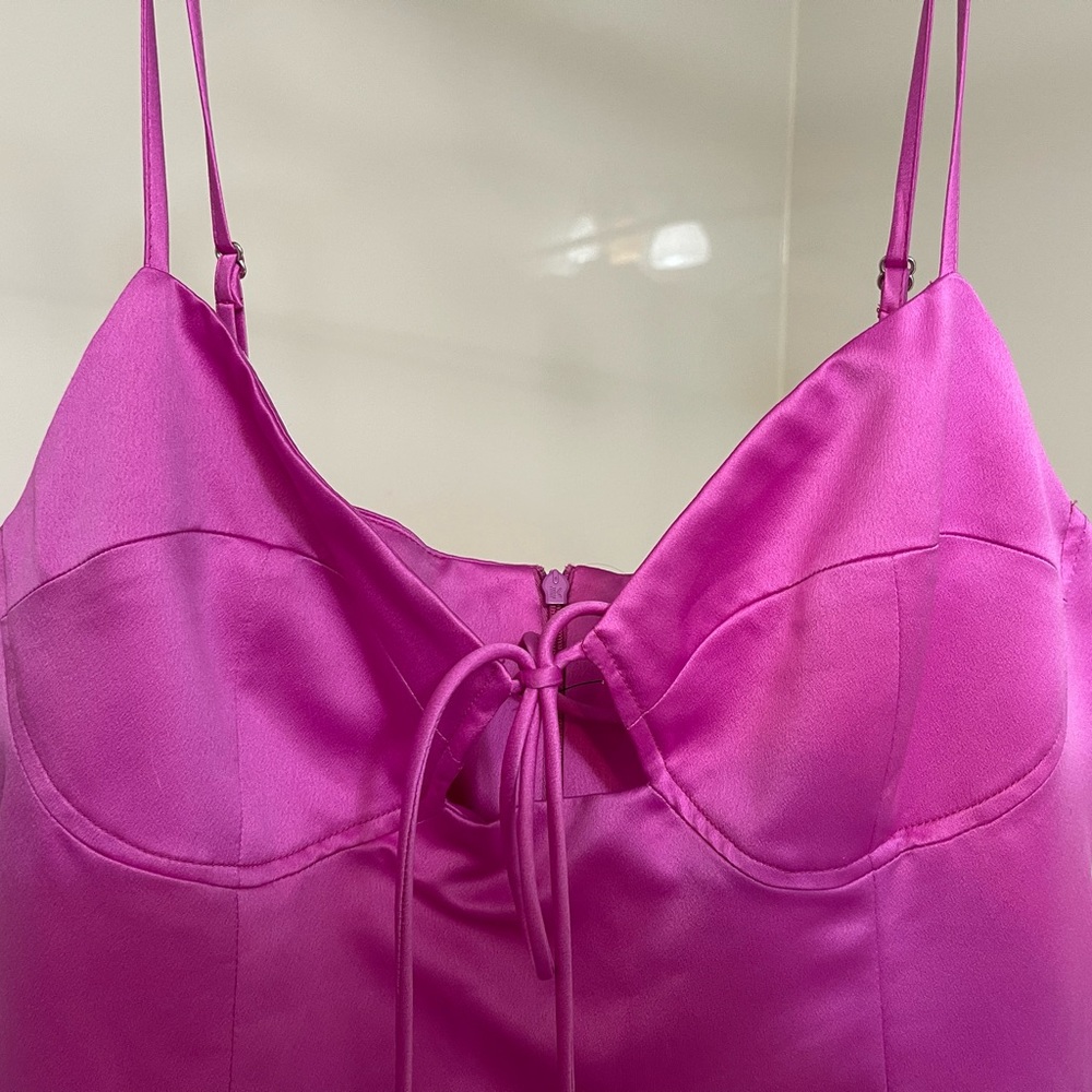 Pink/Purple Topshop mini dress with front tie